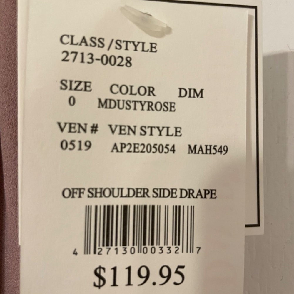 David’s Bridal DB Studio Off Shoulder Side Drape bridesmaid dress size 0 - Picture 5 of 6